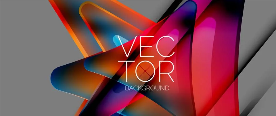 Fluid gradient arrow abstract. Vibrant arrows dance in a dynamic geometric Illustrazione stock