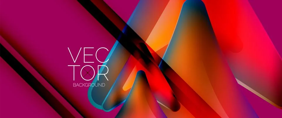 Fluid gradient arrow abstract. Vibrant arrows dance in a dynamic geometric Illustrazione stock