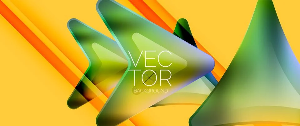 Fluid gradient arrow abstract. Vibrant arrows dance in a dynamic geometric Illustrazione stock