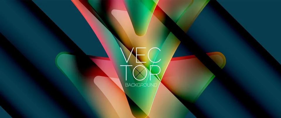 Fluid gradient arrow abstract. Vibrant arrows dance in a dynamic geometric Illustrazione stock