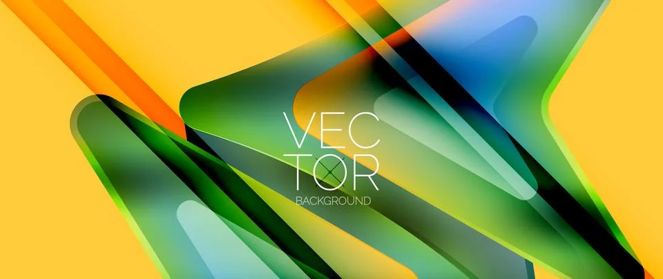 Fluid gradient arrow abstract. Vibrant arrows dance in a dynamic geometric Illustrazione stock