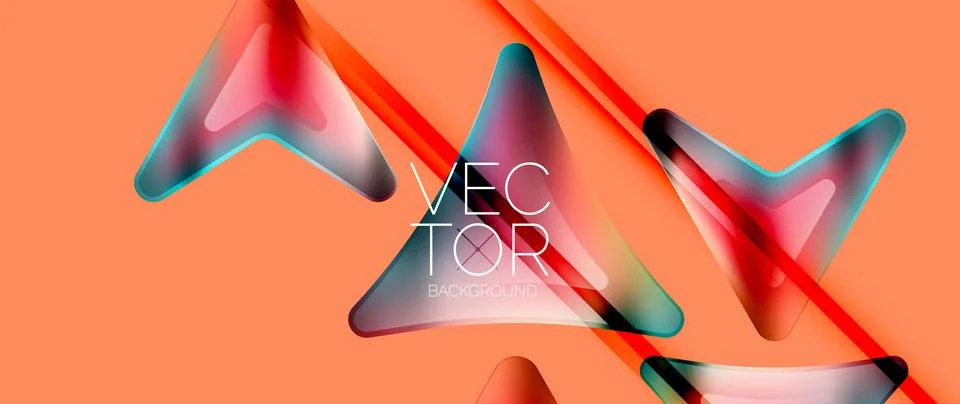 Fluid gradient arrow abstract. Vibrant arrows dance in a dynamic geometric Illustrazione stock