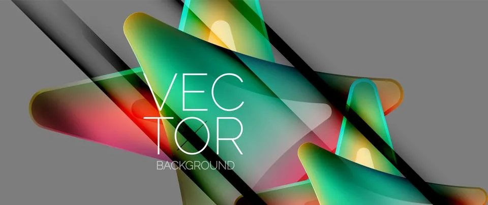 Fluid gradient arrow abstract. Vibrant arrows dance in a dynamic geometric Illustrazione stock