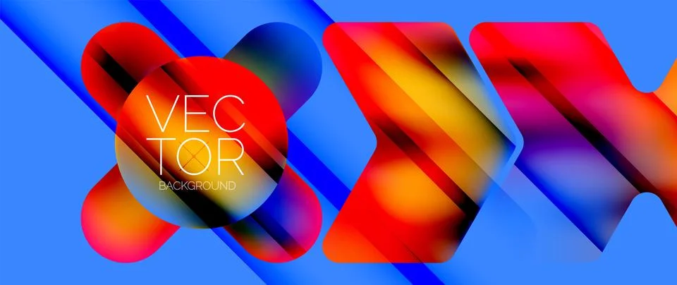 Fluid gradient arrow geometric minimal background. Vibrant, captivating liquid Stock Illustration