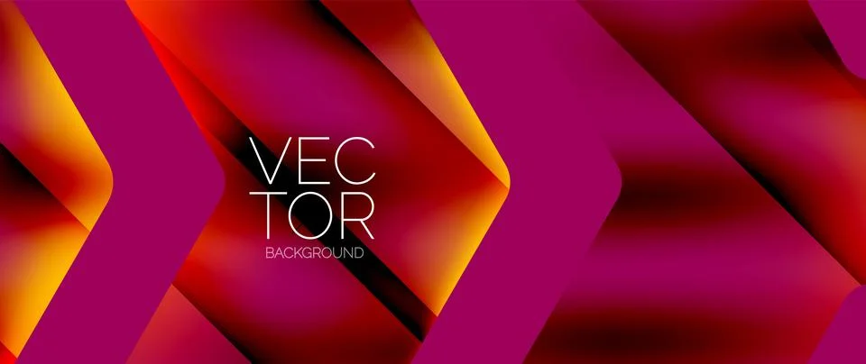 Fluid gradient arrow geometric minimal background. Vibrant, captivating liquid Stock Illustration