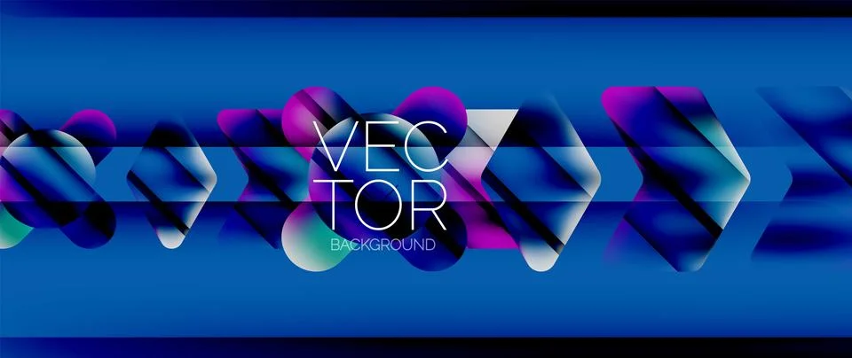 Fluid gradient arrow geometric minimal background. Vibrant, captivating liquid Stock Illustration