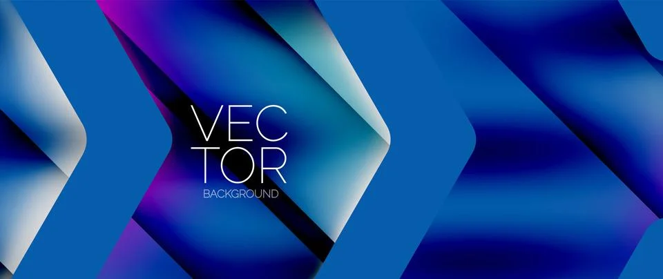 Fluid gradient arrow geometric minimal background. Vibrant, captivating liquid Stock Illustration
