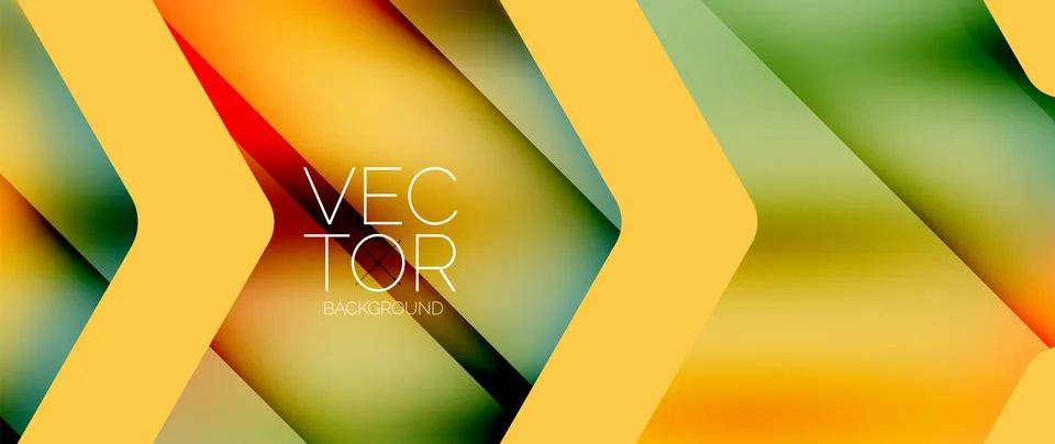 Fluid gradient arrow geometric minimal background. Vibrant, captivating liquid Stock Illustration
