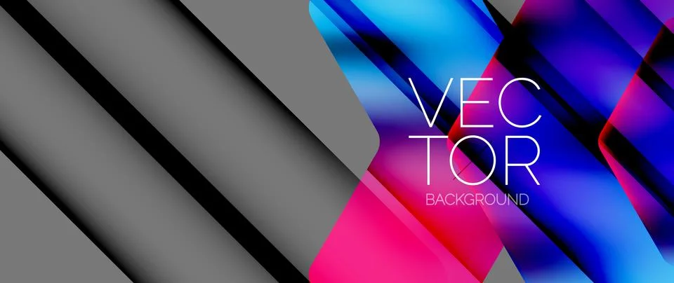 Fluid gradient arrow geometric minimal background. Vibrant, captivating liquid Stock Illustration