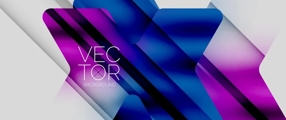 Fluid gradient arrow geometric minimal background. Vibrant, captivating liquid Stock Illustration