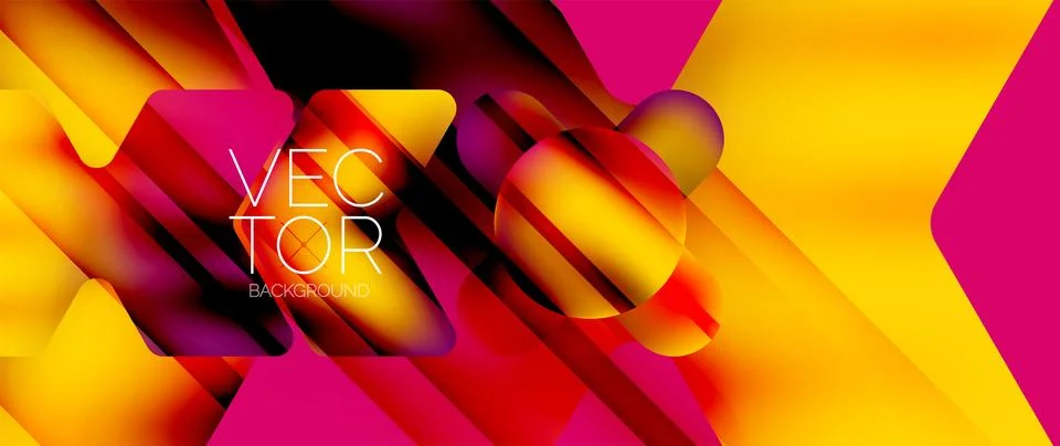 Fluid gradient arrow geometric minimal background. Vibrant, captivating liquid Stock Illustration