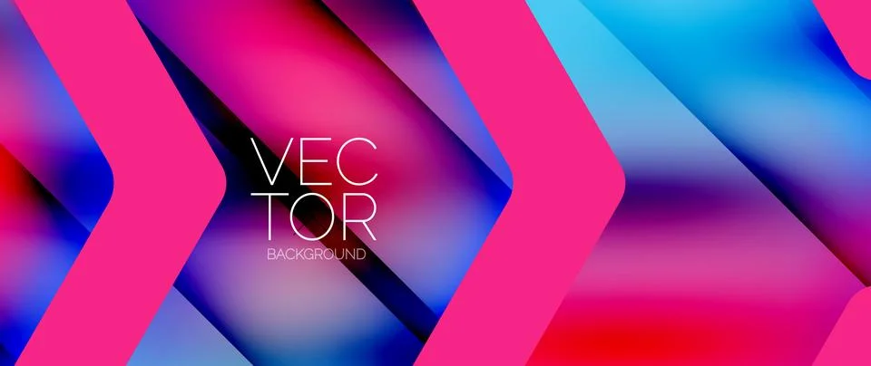 Fluid gradient arrow geometric minimal background. Vibrant, captivating liquid Stock Illustration