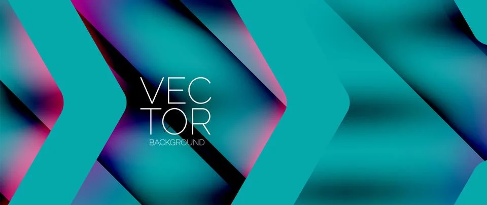 Fluid gradient arrow geometric minimal background. Vibrant, captivating liquid Stock Illustration