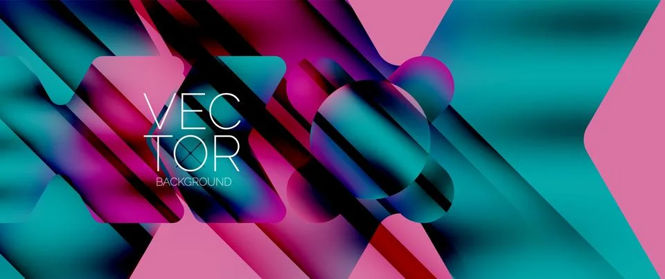 Fluid gradient arrow geometric minimal background. Vibrant, captivating liquid Illustrazione stock