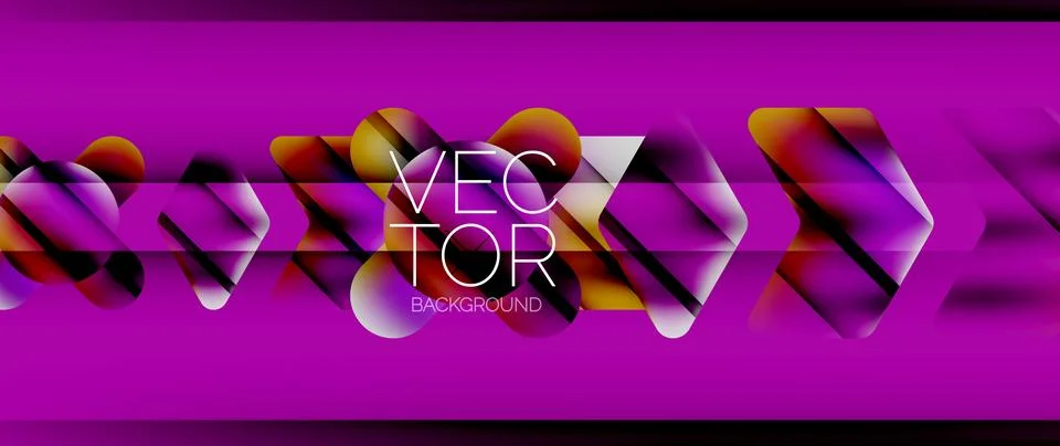 Fluid gradient arrow geometric minimal background. Vibrant, captivating liquid Illustrazione stock