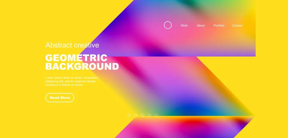 Fluid gradient geometric triangles, abstract landing page background. Minimal Stock Illustration