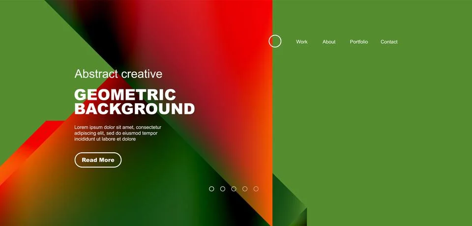 Fluid gradient geometric triangles, abstract landing page background. Minimal Illustrazione stock