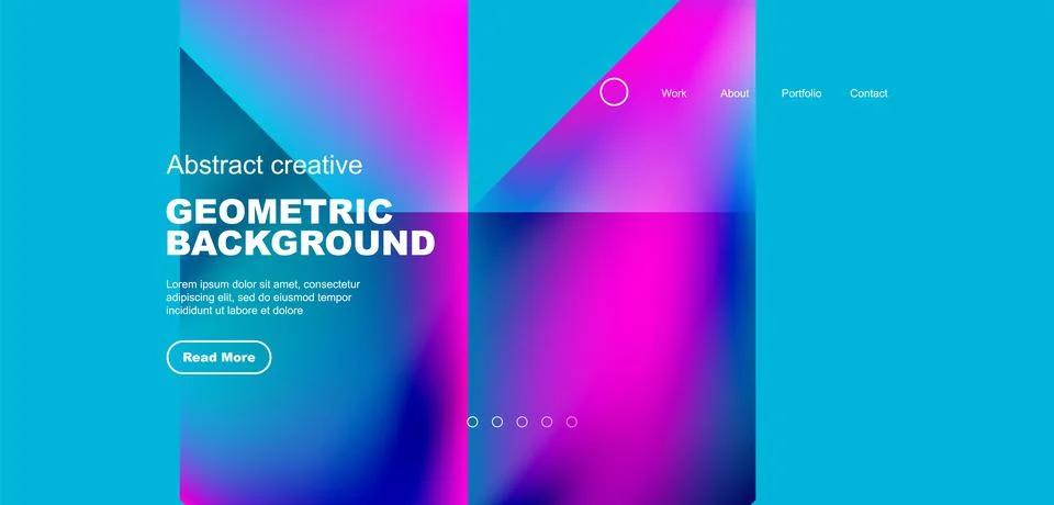 Fluid gradient geometric triangles, abstract landing page background. Minimal Stock Illustration