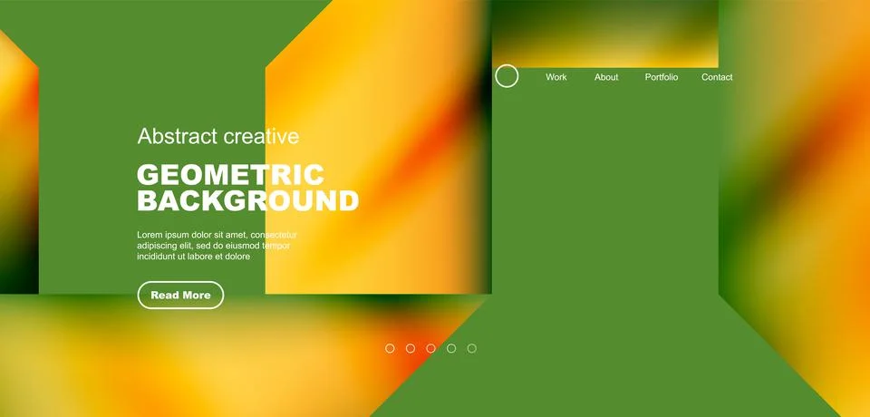 Fluid gradient geometric triangles, abstract landing page background. Minimal Illustrazione stock