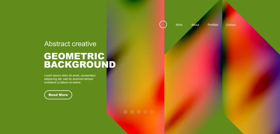 Fluid gradient geometric triangles, abstract landing page background. Minimal Stock Illustration