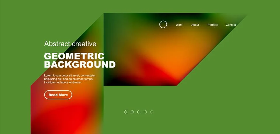Fluid gradient geometric triangles, abstract landing page background. Minimal Illustrazione stock