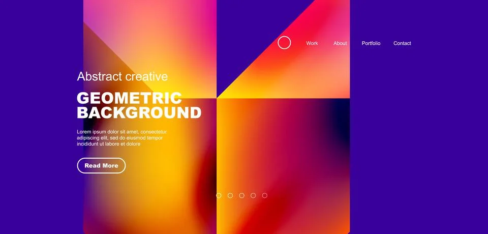 Fluid gradient geometric triangles, abstract landing page background. Minimal Stock Illustration