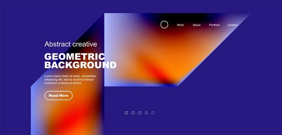 Fluid gradient geometric triangles, abstract landing page background. Minimal Stock Illustration