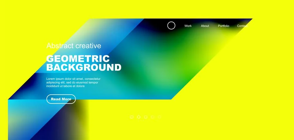 Fluid gradient geometric triangles, abstract landing page background. Minimal Stock Illustration