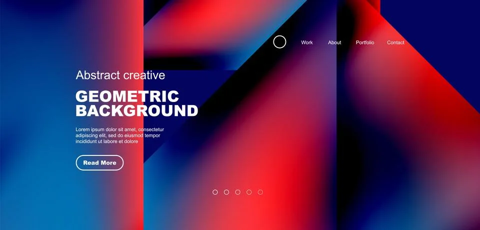 Fluid gradient geometric triangles, abstract landing page background. Minimal 스톡 일러스트