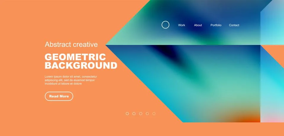 Fluid gradient geometric triangles, abstract landing page background. Minimal Stock Illustration