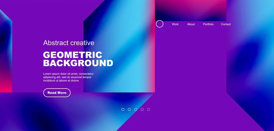 Fluid gradient geometric triangles, abstract landing page background. Minimal Stock Illustration