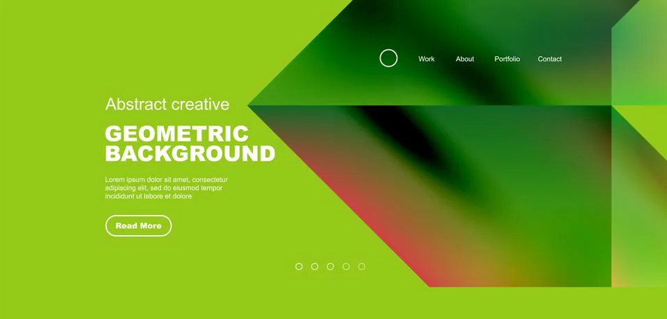 Fluid gradient geometric triangles, abstract landing page background. Minimal Illustrazione stock