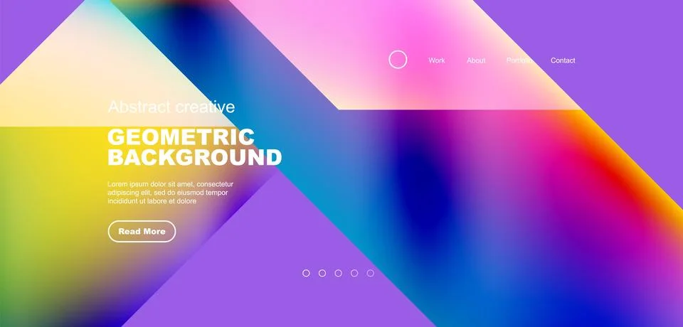 Fluid gradient geometric triangles, abstract landing page background. Minimal 스톡 일러스트