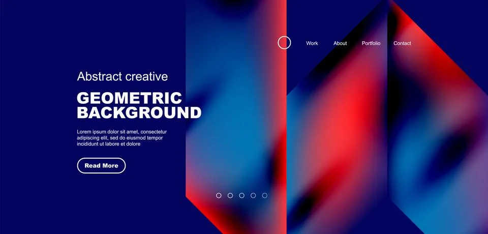 Fluid gradient geometric triangles, abstract landing page background. Minimal Stock Illustration