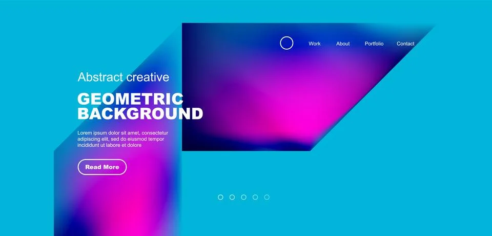 Fluid gradient geometric triangles, abstract landing page background. Minimal Illustrazione stock