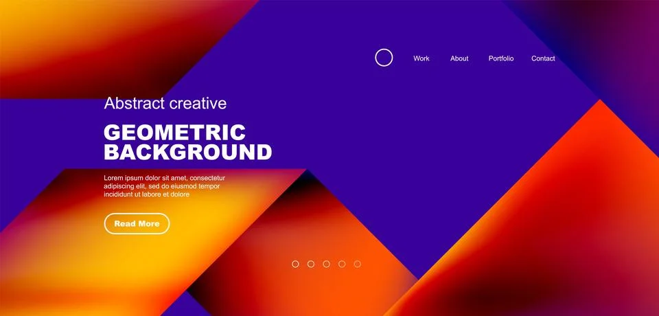 Fluid gradient geometric triangles, abstract landing page background. Minimal Stock Illustration