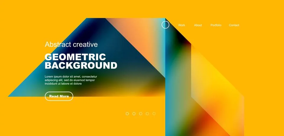 Fluid gradient geometric triangles, abstract landing page background. Minimal Illustrazione stock