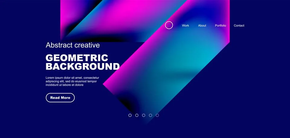 Fluid gradient geometric triangles, abstract landing page background. Minimal Stock Illustration
