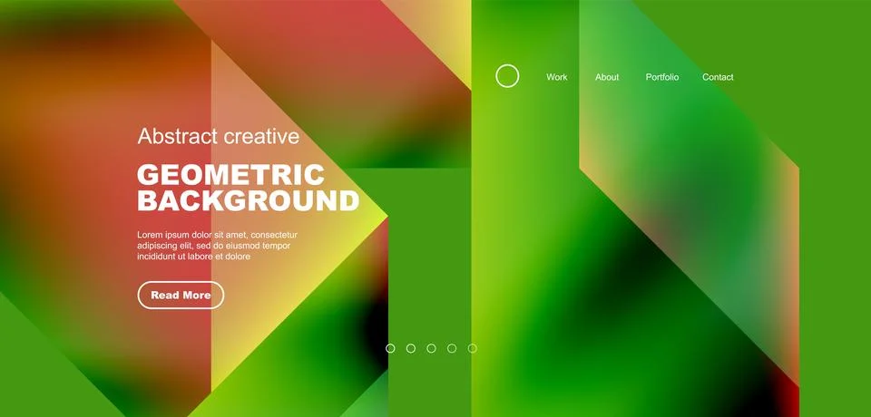 Fluid gradient geometric triangles, abstract landing page background. Minimal Stock Illustration