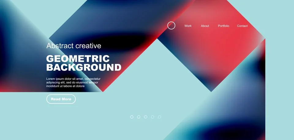 Fluid gradient geometric triangles, abstract landing page background. Minimal Stock Illustration