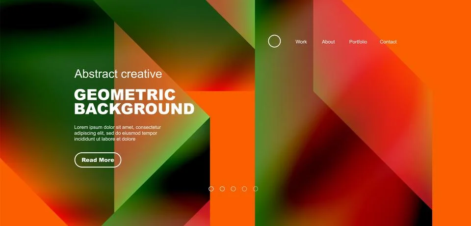 Fluid gradient geometric triangles, abstract landing page background. Minimal Stock Illustration