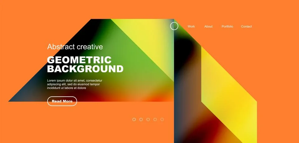 Fluid gradient geometric triangles, abstract landing page background. Minimal Illustrazione stock