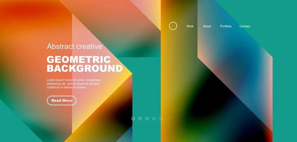 Fluid gradient geometric triangles, abstract landing page background. Minimal Stock Illustration