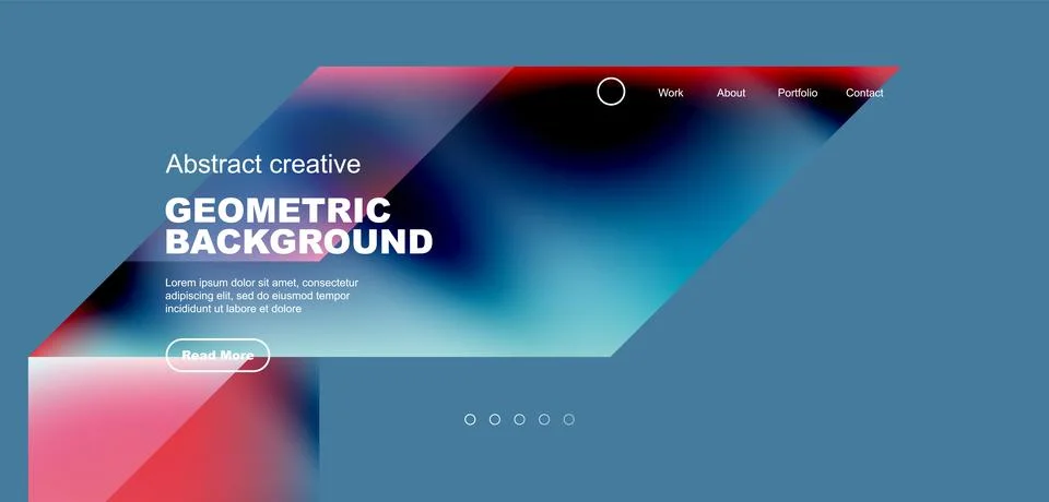 Fluid gradient geometric triangles, abstract landing page background. Minimal Stock Illustration