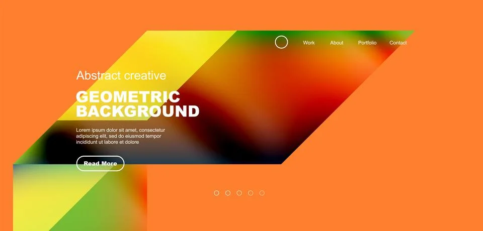 Fluid gradient geometric triangles, abstract landing page background. Minimal Illustrazione stock
