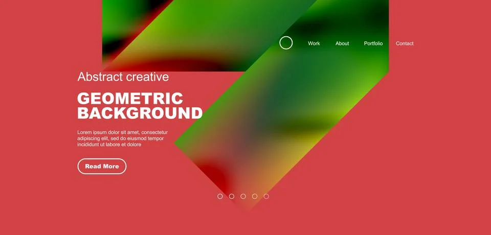 Fluid gradient geometric triangles, abstract landing page background. Minimal Illustrazione stock