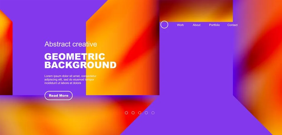 Fluid gradient geometric triangles, abstract landing page background. Minimal Stock Illustration