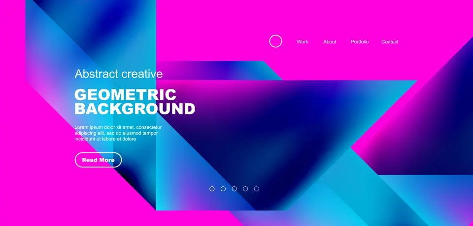 Fluid gradient geometric triangles, abstract landing page background. Minimal 스톡 일러스트