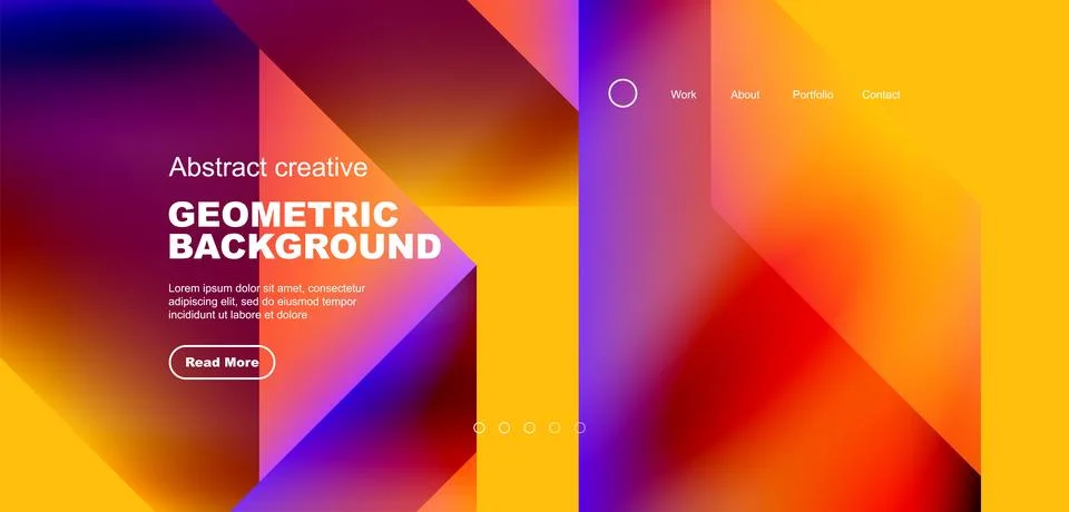 Fluid gradient geometric triangles, abstract landing page background. Minimal Stock Illustration