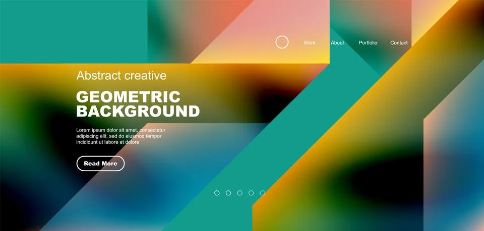 Fluid gradient geometric triangles, abstract landing page background. Minimal Stock Illustration